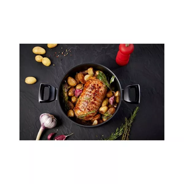 Tefal G2554672 Unlimited 24 cm-es fekete alumínium lábas és fedő szett