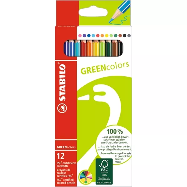 Stabilo Greencolors 12db-os színes ceruza készlet