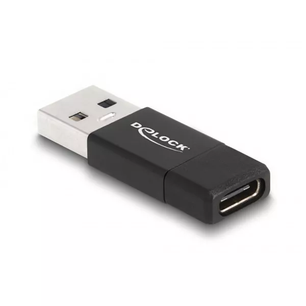 Delock 60001 USB-A 3.2 Gen2 apa - USB-C anya fekete adapter