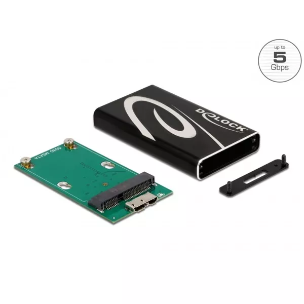 Delock 42006 SuperSpeed USB3.2 Micro-B - mSATA SSD külső ház
