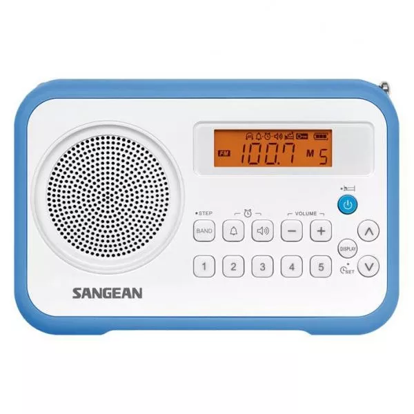 Sangean PR-D18W/B AM/FM-sztereó szintézeres kék hordozható rádió style=