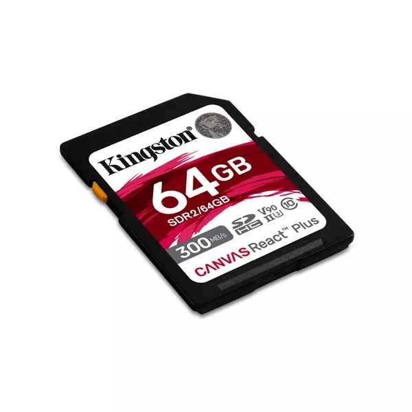 Kingston 64GB SD Canvas React Plus (SDXC Class 10  UHS-II U3) (SDR2/64GB) memóriakártya
