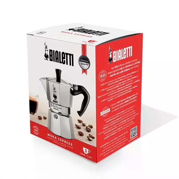 Bialetti Moka Express inox 1 személyes kotyogós kávéfőző