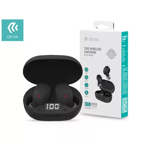 Devia ST351013 Bluetooth v5.0 Joy A6 Series TWS with Charging Case - fehér sztereó headset style=