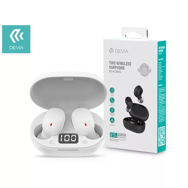 Devia ST351020 Bluetooth v5.0 Joy A6 Series TWS with Charging Case - fekete sztereó headset style=