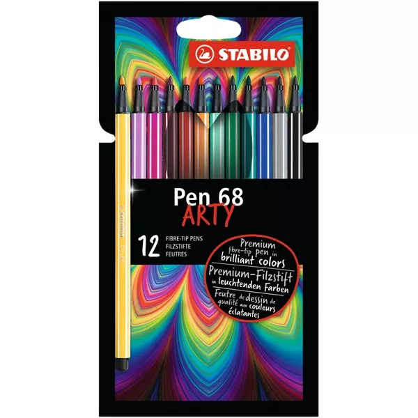 STABILO Pen 68 brush ARTY 12db-os ecsetfilc készlet