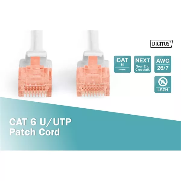 DIGITUS Cat.6 U/UTP LSZH 0,25m szürke patch kábel