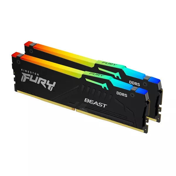 Kingston 16GB/5200MHz DDR-5 (Kit of 2) FURY Beast RGB (KF552C40BBAK2-16) memória