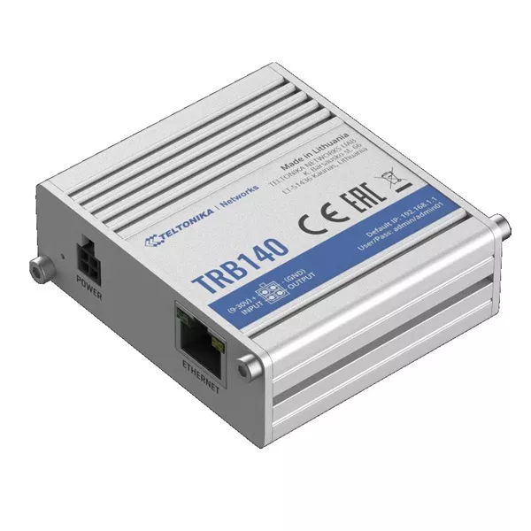 Teltonika TRB140 1xGbE LAN 1xminiSIM 4G/LTE CAT4 Gigabit ipari Ethernet IoT gateway