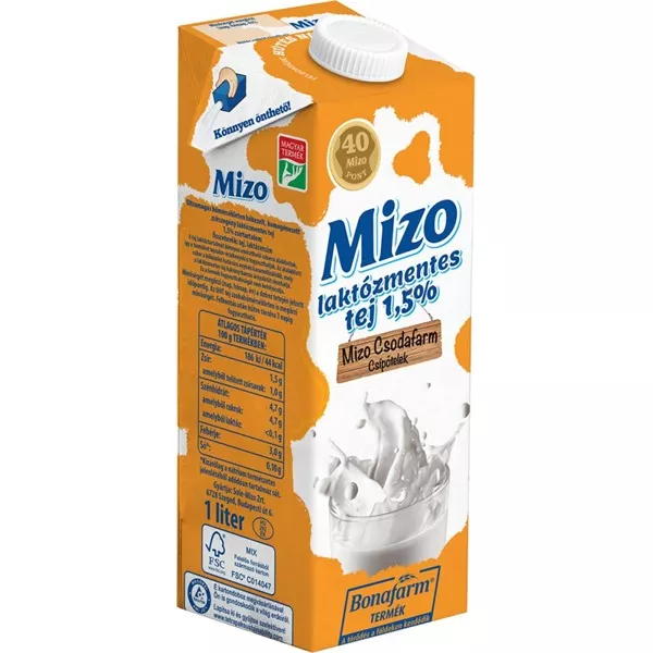 Mizo 1,5% 1 L-es laktózmentes UHT tej