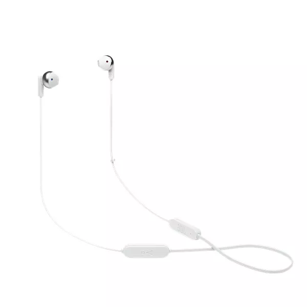 JBL T215BTWHT Bluetooth nyakpántos fehér fülhallgató style=