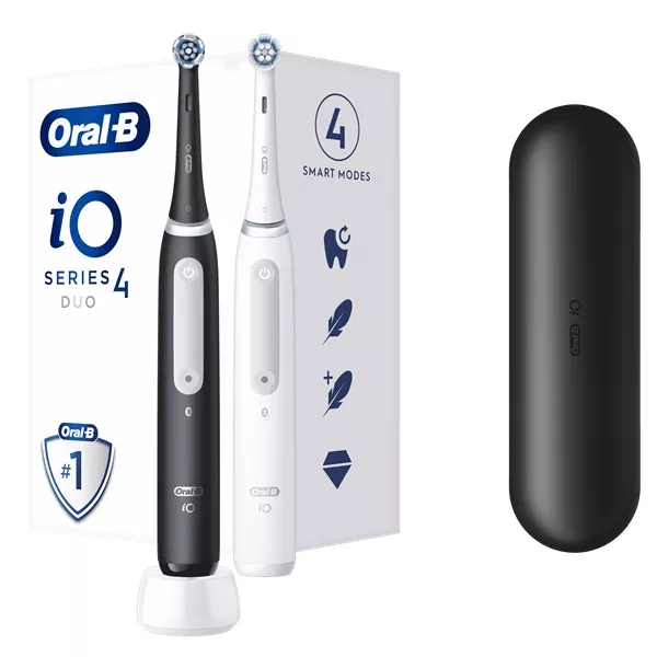 Oral-B iO Series 4 2 db-os matt fekete+fehér elektromos fogkefe szett