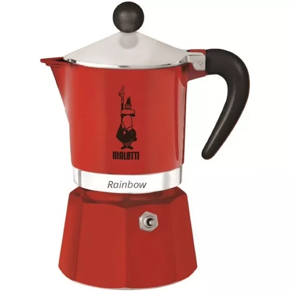 Bialetti 4962 Rainbow piros 3 személyes kotyogós kávéfőző