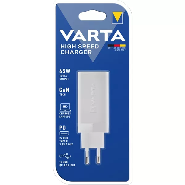 Varta 57956101401 High Speed 1xUSB/2x USB-C kimenet hálózati töltő