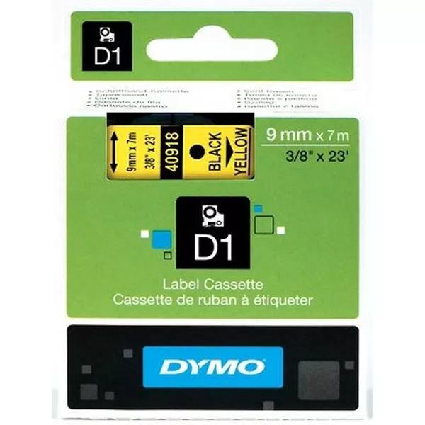 Dymo D1 9mmx7m fekete/sárga feliratozógép szalag