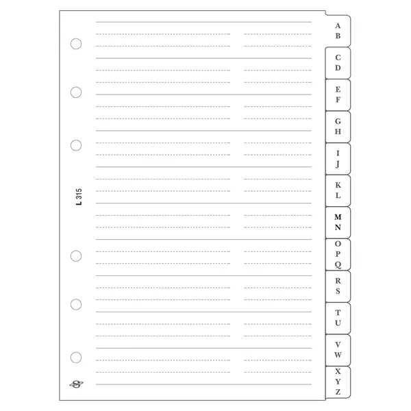 Kalendart Saturnus L315/F telefon regiszter gyűrűs naptár kiegészítő