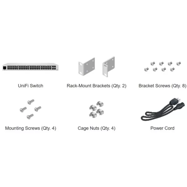 Ubiquiti UniFi USW-48-POE Gen2 48port GbE LAN 32x PoE+ 4xGbE SFP port L2 menedzselhető switch