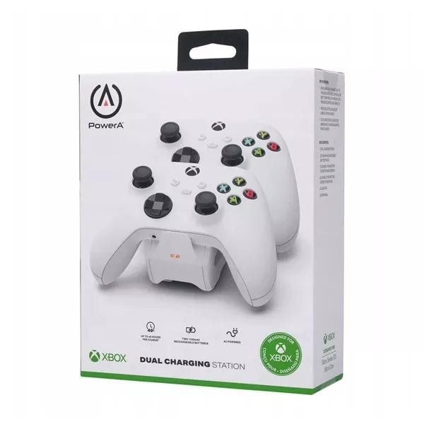 PowerA 1524377-01 Xbox Series X|S/Xbox One Dual Charging fehér kontroller töltőállomás