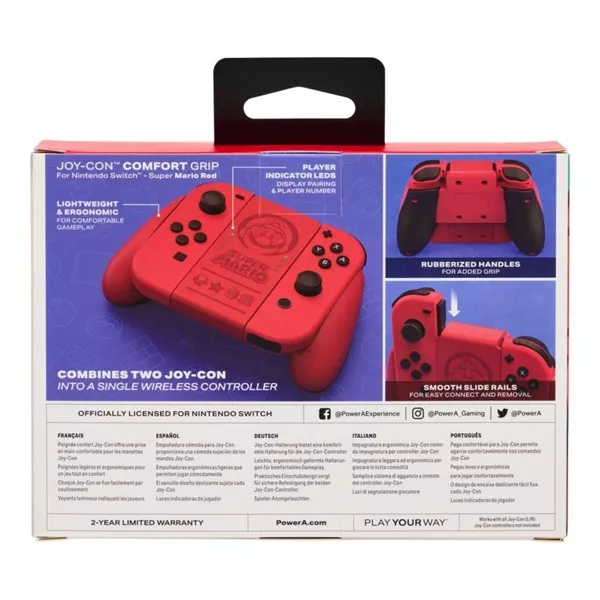 PowerA NSAC0058-02 Comfort Grip Nintendo Switch Joy-Con Super Mario Red kontroller markolat
