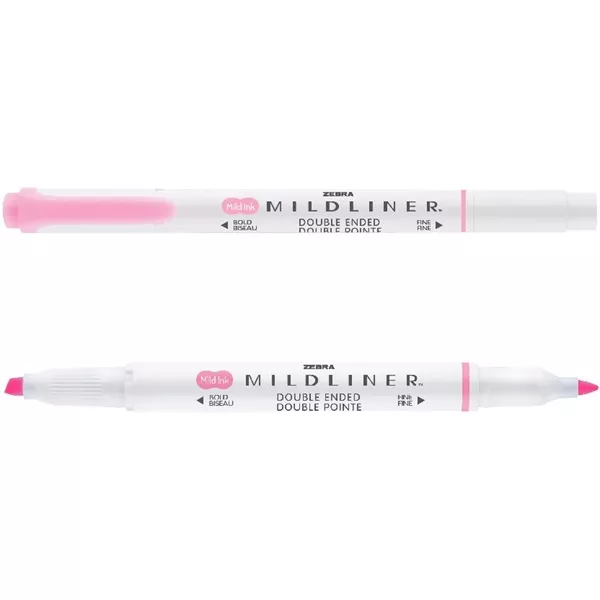 Zebra Mildliner Fluorescent rózsaszín kettős végű szövegkiemelő