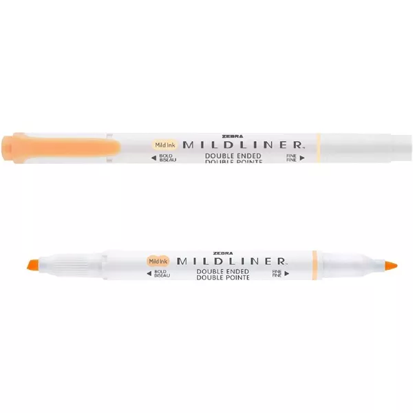 Zebra Mildliner Fluorescent narancssárga kettős végű szövegkiemelő