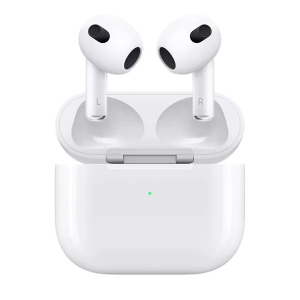 Apple AirPods 3 True Wireless Bluetooth fülhallgató és Lightning töltőtok style=