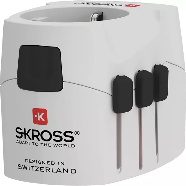 Skross PROLIGHTUSB-A-C USB/Type-C töltő bemenettel földelt világutazó adapter