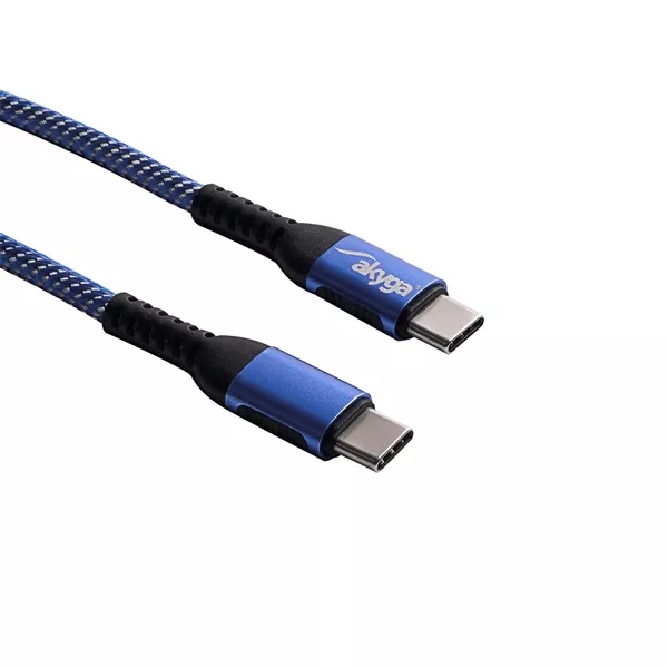 Akyga AK-USB-38 1,8m Type C - Type C kék adat- és töltőkábel