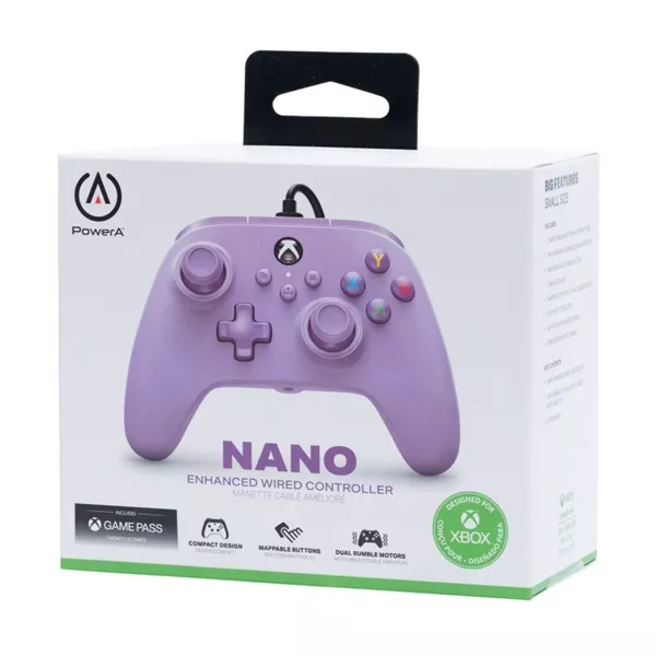 PowerA Nano EnWired Xbox Series X|S/Xbox One/PC vezetékes lila kontroller