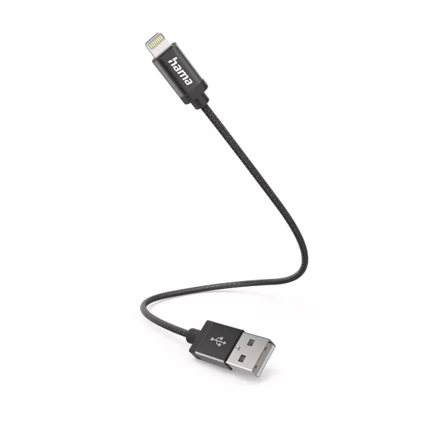 Hama 201578 FIC E3 Lightning, 0,2m, fekete adatkábel