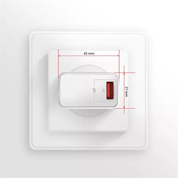 Axagon ACU-QC19W 1xUSB QC 3.0 19W fehér hálózati gyorstöltő adapter