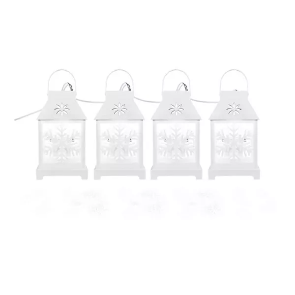 Emos DCLC02 hideg fehér LED karácsonyi girland – fehér lámpák hópelyhekkel