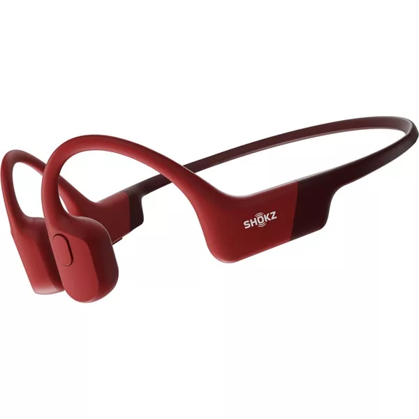 Shokz OpenRun csontvezetéses Bluetooth piros Open-Ear sport fejhallgató style=