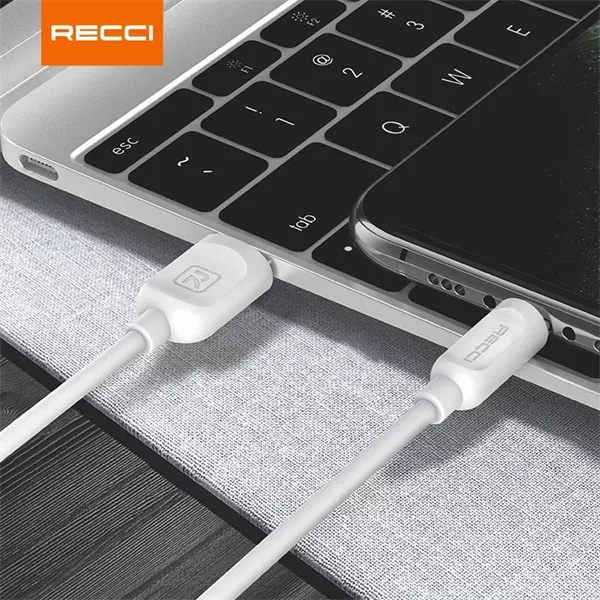 Recci RCT-P100W 1m Type C - USB fehér adat- és töltőkábel