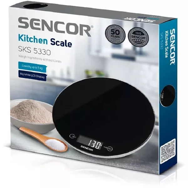 Sencor SKS 5330 fekete konyhai mérleg