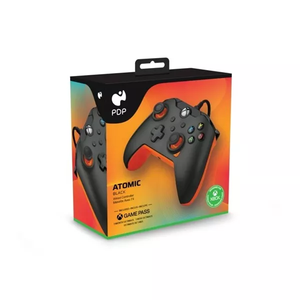 PDP Xbox Series X|S/Xbox One/PC Atomic Black fekete vezetékes kontroller