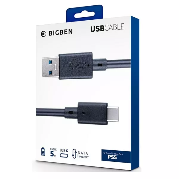 BigBen 2807139 5m PS5 USB kábel