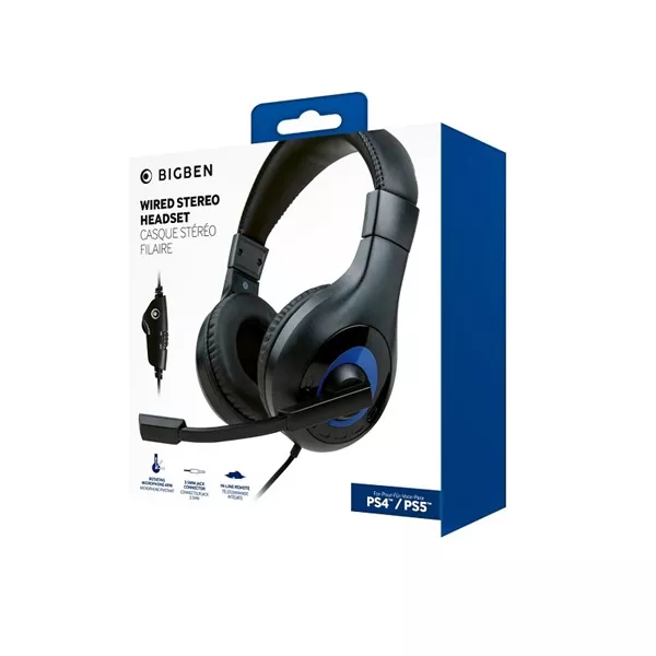 BigBen 2807364 V1 PS4/PS5 sztereo fekete gamer headset
