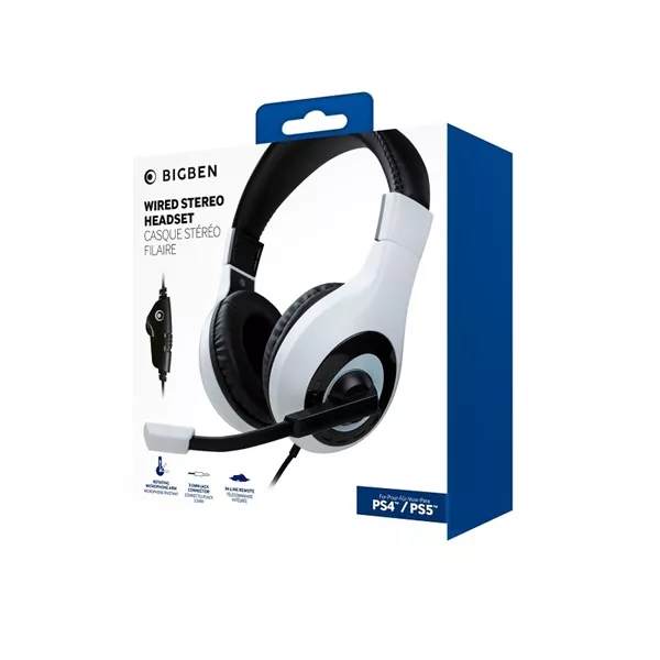 BigBen 2807365 V1 PS4/PS5 sztereo fehér gamer headset