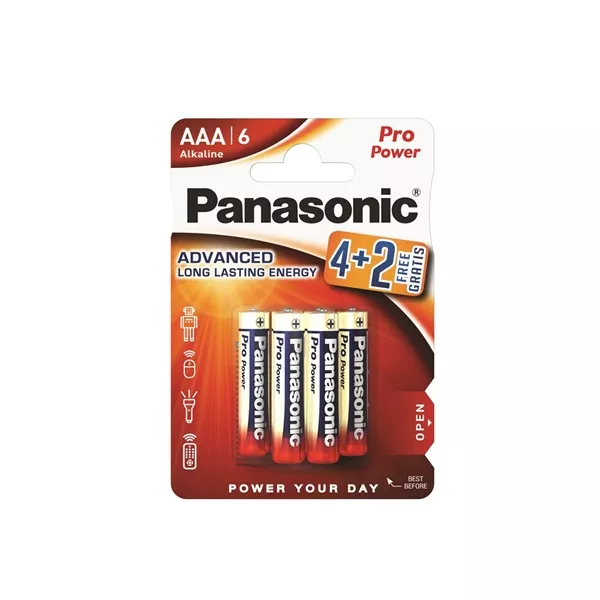 Panasonic LR03PPG/6BP 4+2F 1,5V AAA/mikro tartós alkáli elem 6 db/csomag