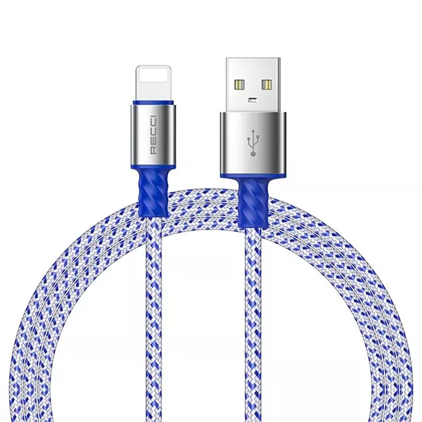 Recci RTC-N32L 1m Lightning - USB textil borítású adat- és töltőkábel