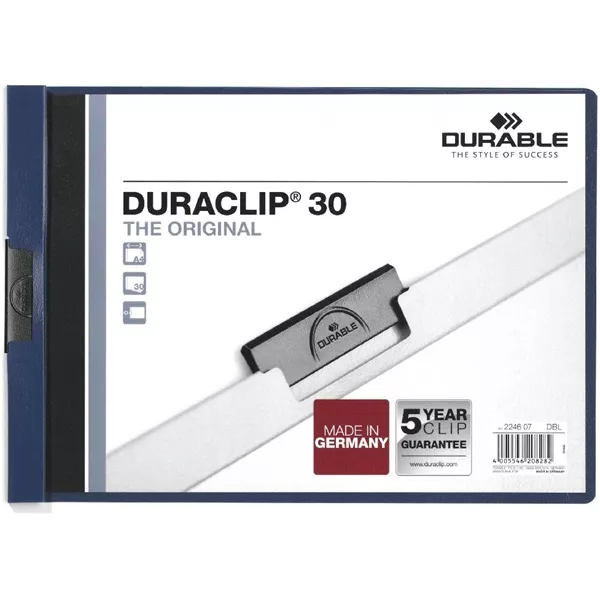 Durable Duraclip A4 30lapos sötétkék fekvő clip-mappa
