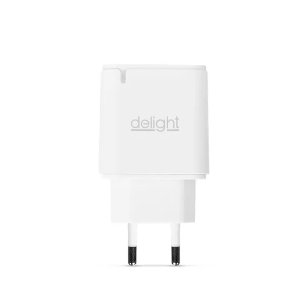 Delight 55047WH Type-C/USB 3.0 PD20W fehér gyorstöltő adapter