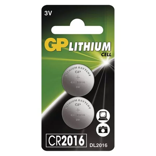 GP CR2016 lítium gombelem 2db/bliszter