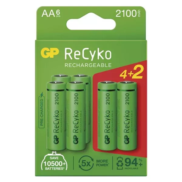 GP ReCyko AA/HR6/2100mAh/6db ceruza akkumulátor