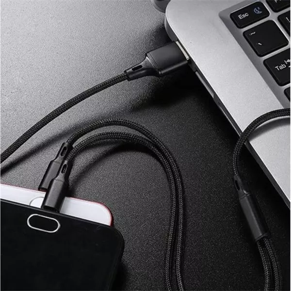 USB - USB Type-C/microUSB/Lightning 3 az 1-ben kábel