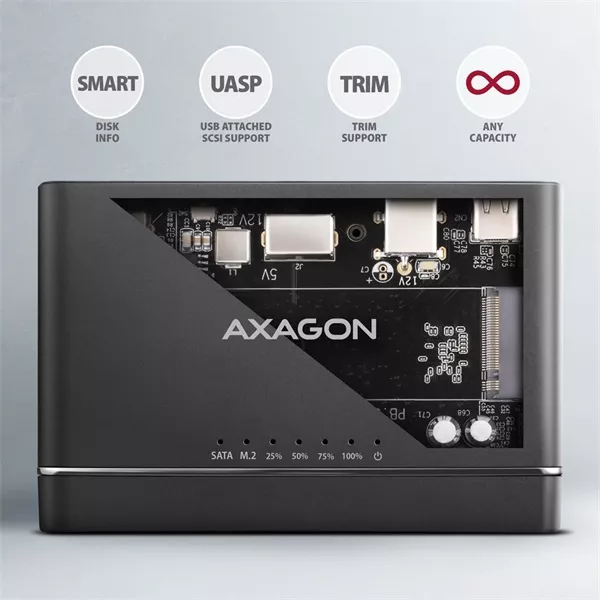 Axagon ADSA-CC USB-C 10Gbps NVMe M.2/SATA 2,5