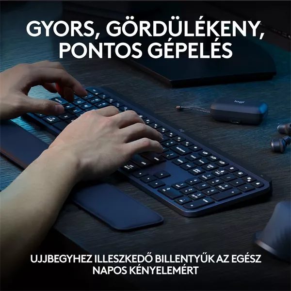 Logitech MX Keys S US fekete billentyűzet