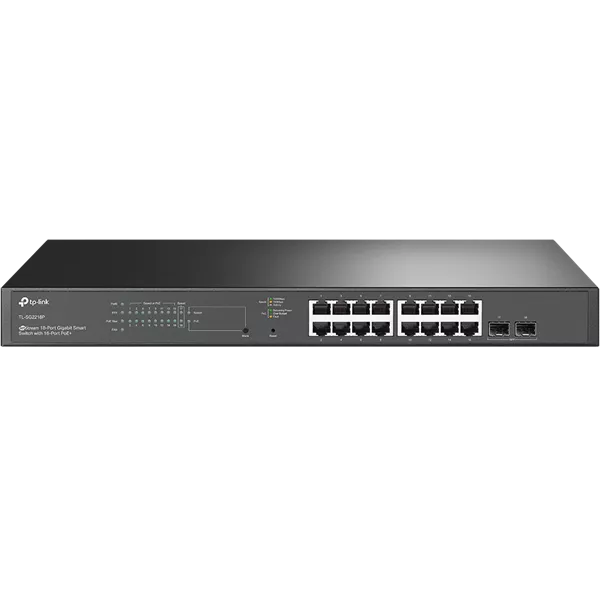 TP-Link TL-SG2218P JetStream 16xGbE PoE+ LAN, 2xGbE SFP port smart menedzselhető PoE+ switch