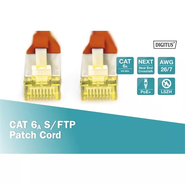 DIGITUS Cat.6A S/FTP LSZH 2m piros patch kábel